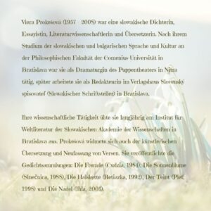 Viera Prokešová Zärtlichkeit Aus dem Slowakischen ins Deutsche übersetzt von Martina Straková